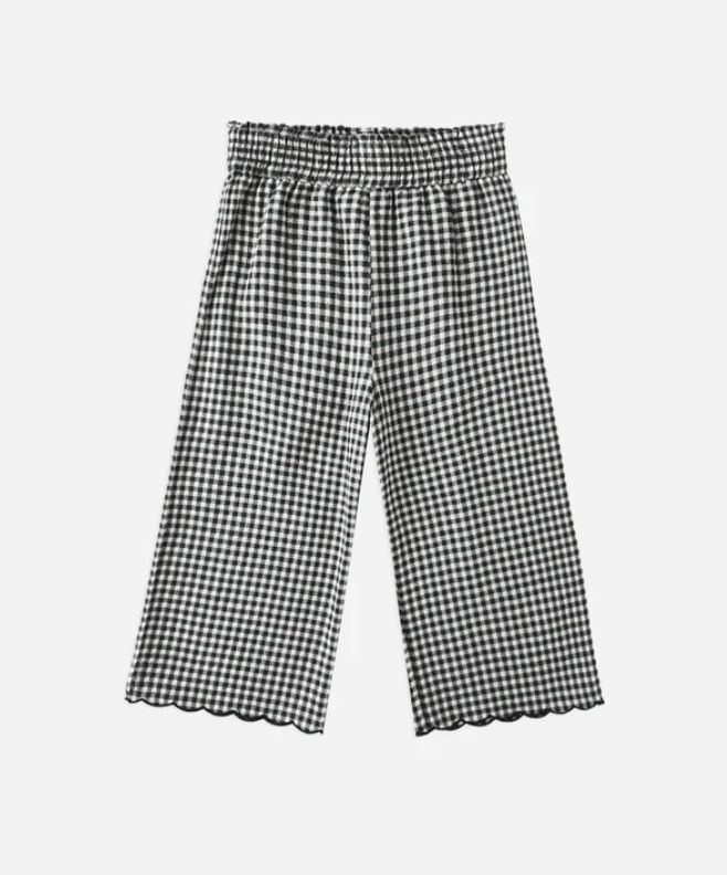 WIDE LEG PANT || BLACK GINGHAM