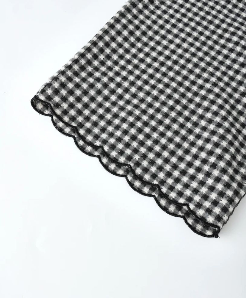 WIDE LEG PANT || BLACK GINGHAM