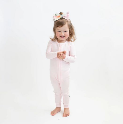 ribbed zip romper - sakura