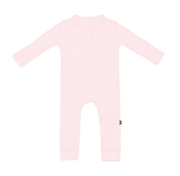 ribbed zip romper - sakura