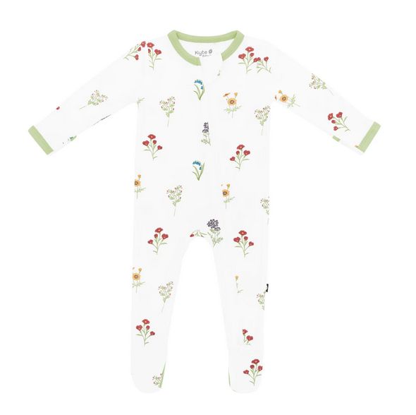 zippered footie - wildflower