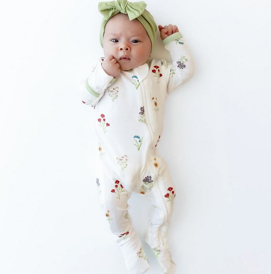 zippered footie - wildflower