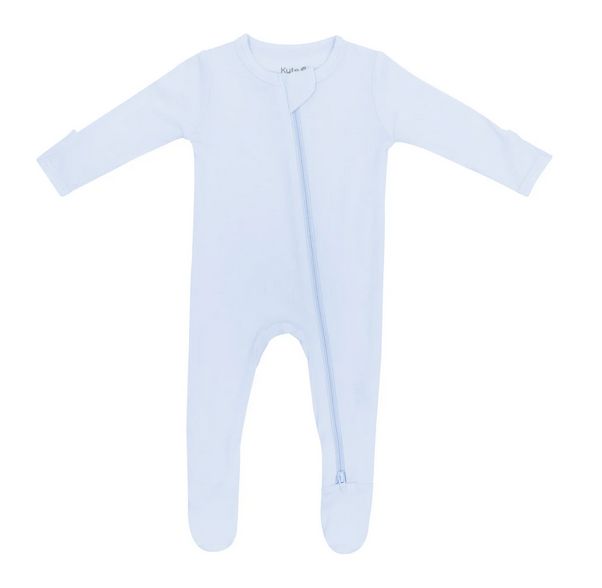 zippered footie - mist