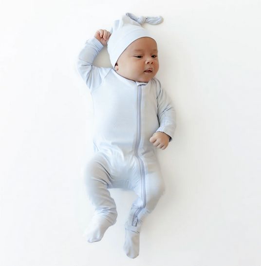 zippered footie - mist