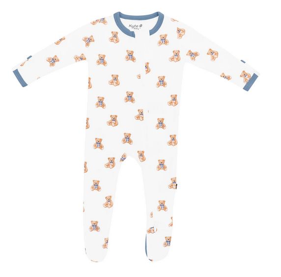 zippered footie - teddy bear