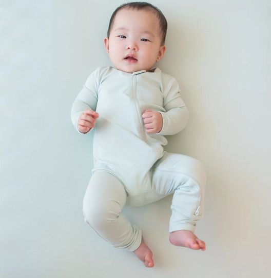zippered romper - dew