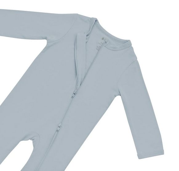 zippered romper - fog