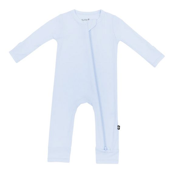 zippered romper - mist