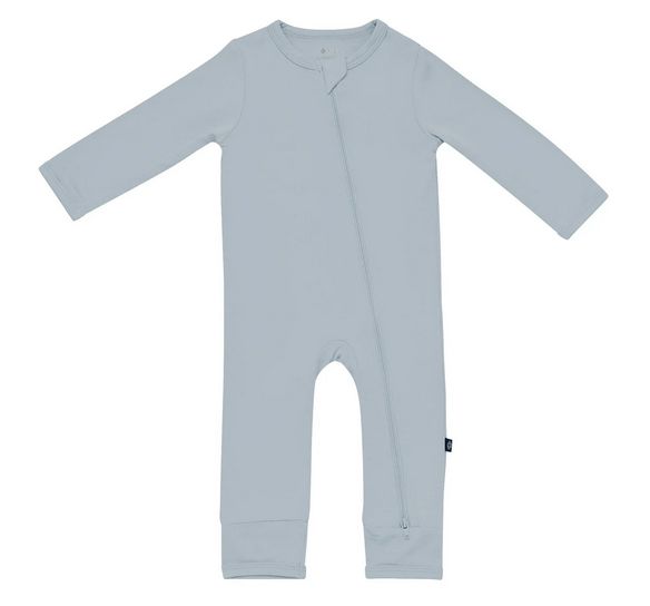 zippered romper - fog