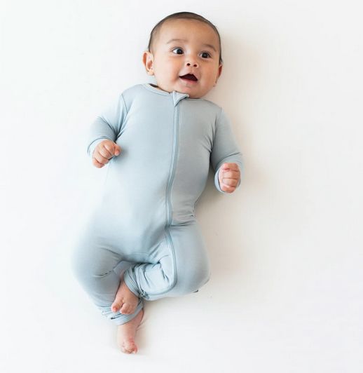 zippered romper - fog