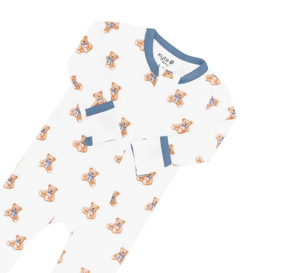 zippered romper - teddy bear