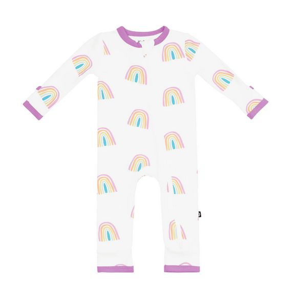 zippered romper- poi rainbow