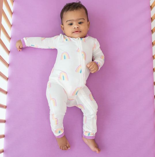 zippered romper- poi rainbow