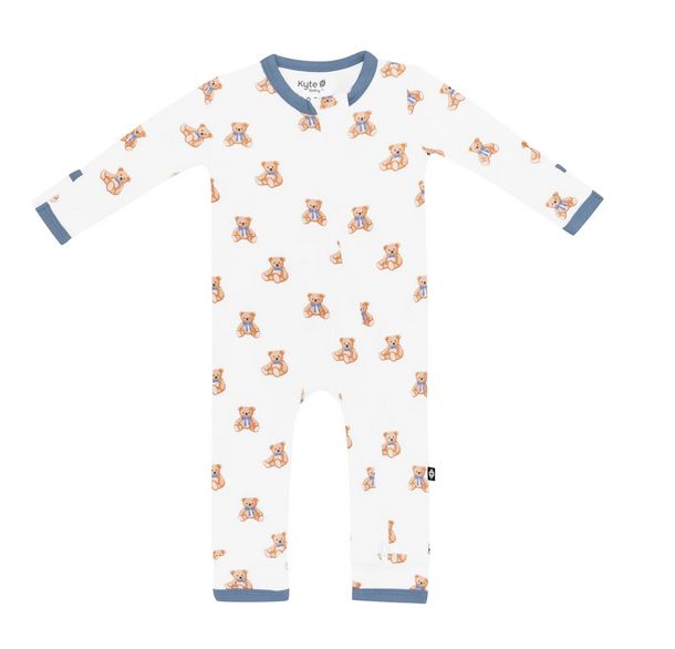 zippered romper - teddy bear