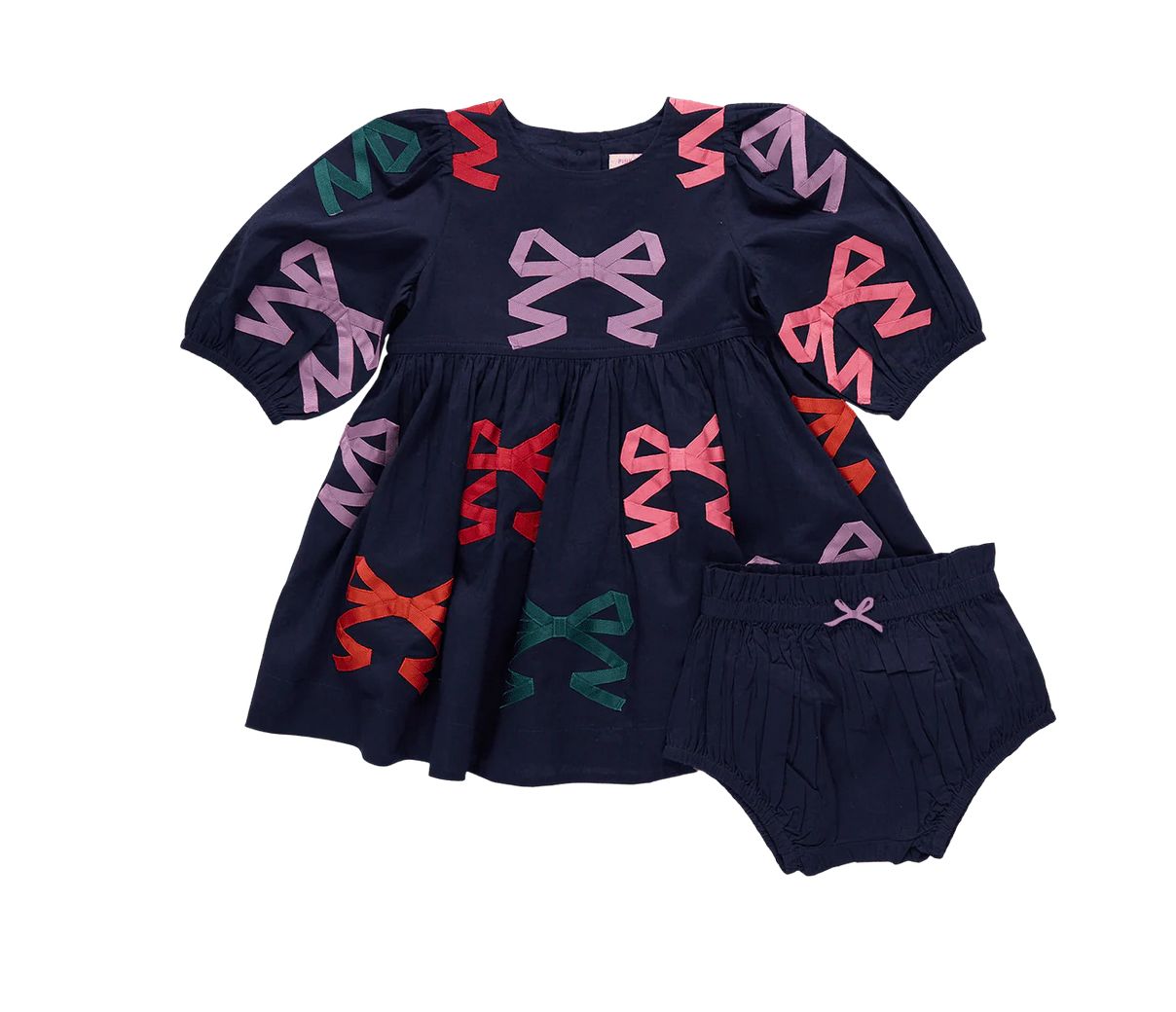 baby girls brooke dress set - multi bow applique