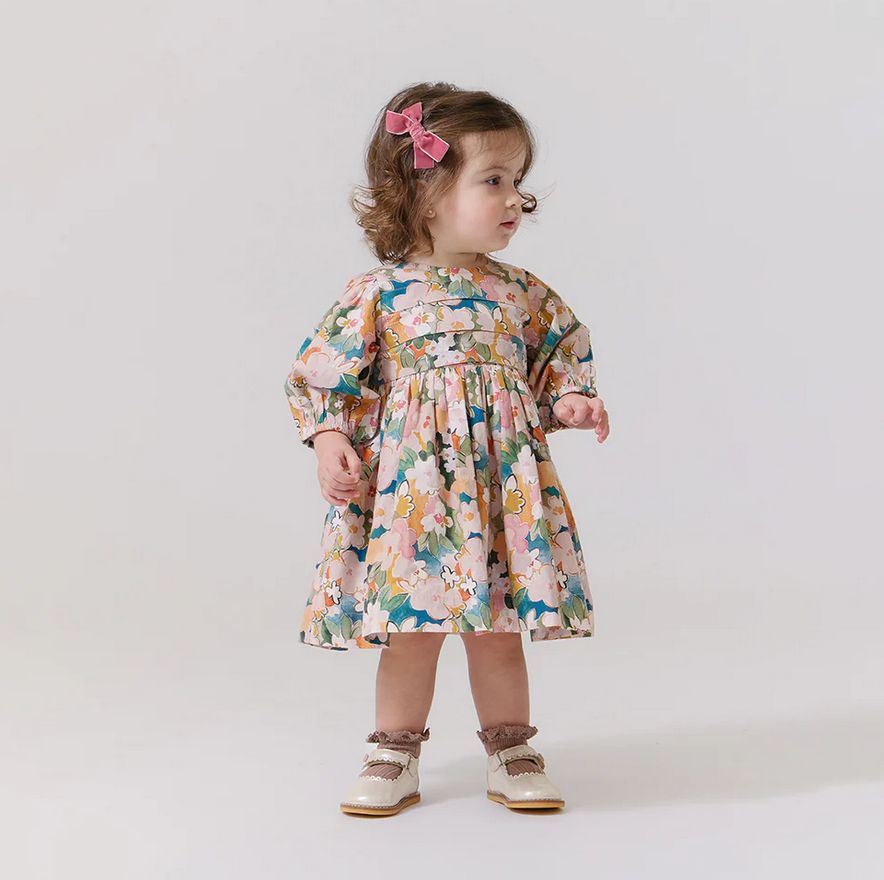 baby girls evelyn dress set - watercolor floral
