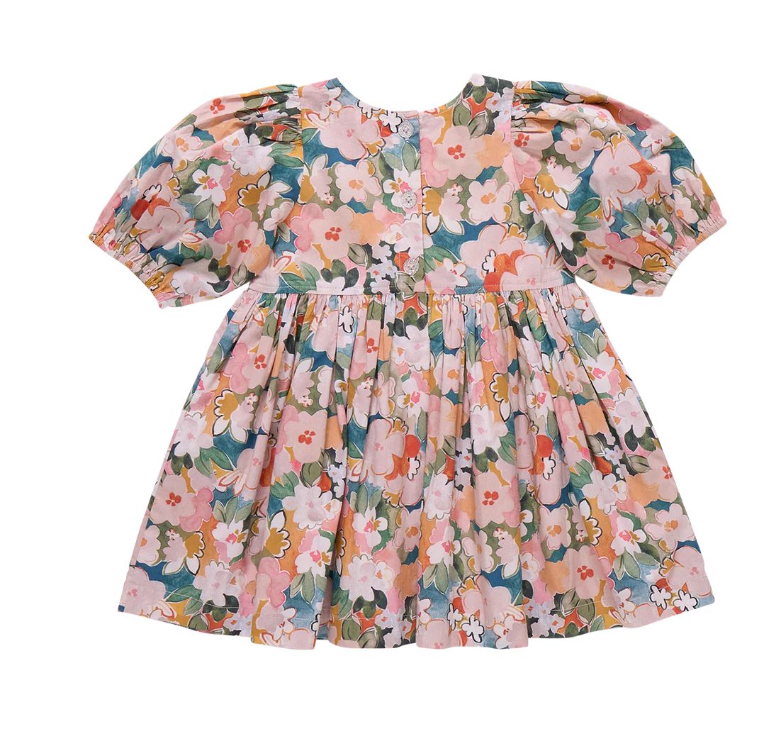 girls evelyn dress - watercolor floral
