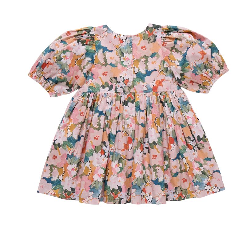 girls evelyn dress - watercolor floral