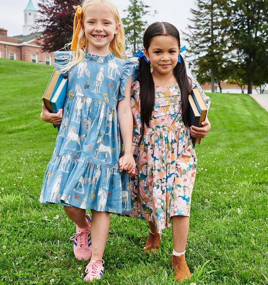 girls evelyn dress - watercolor floral