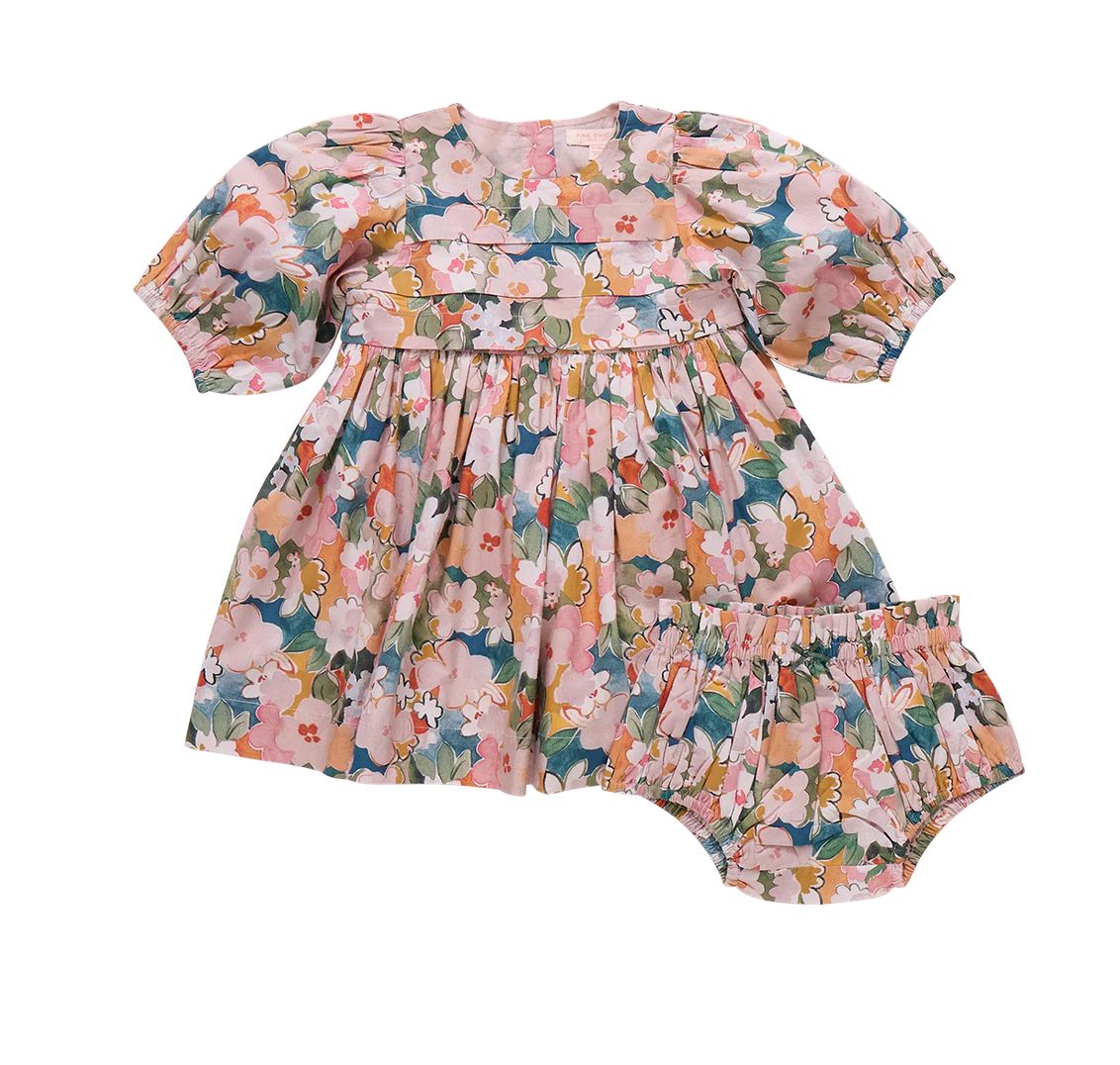 baby girls evelyn dress set - watercolor floral