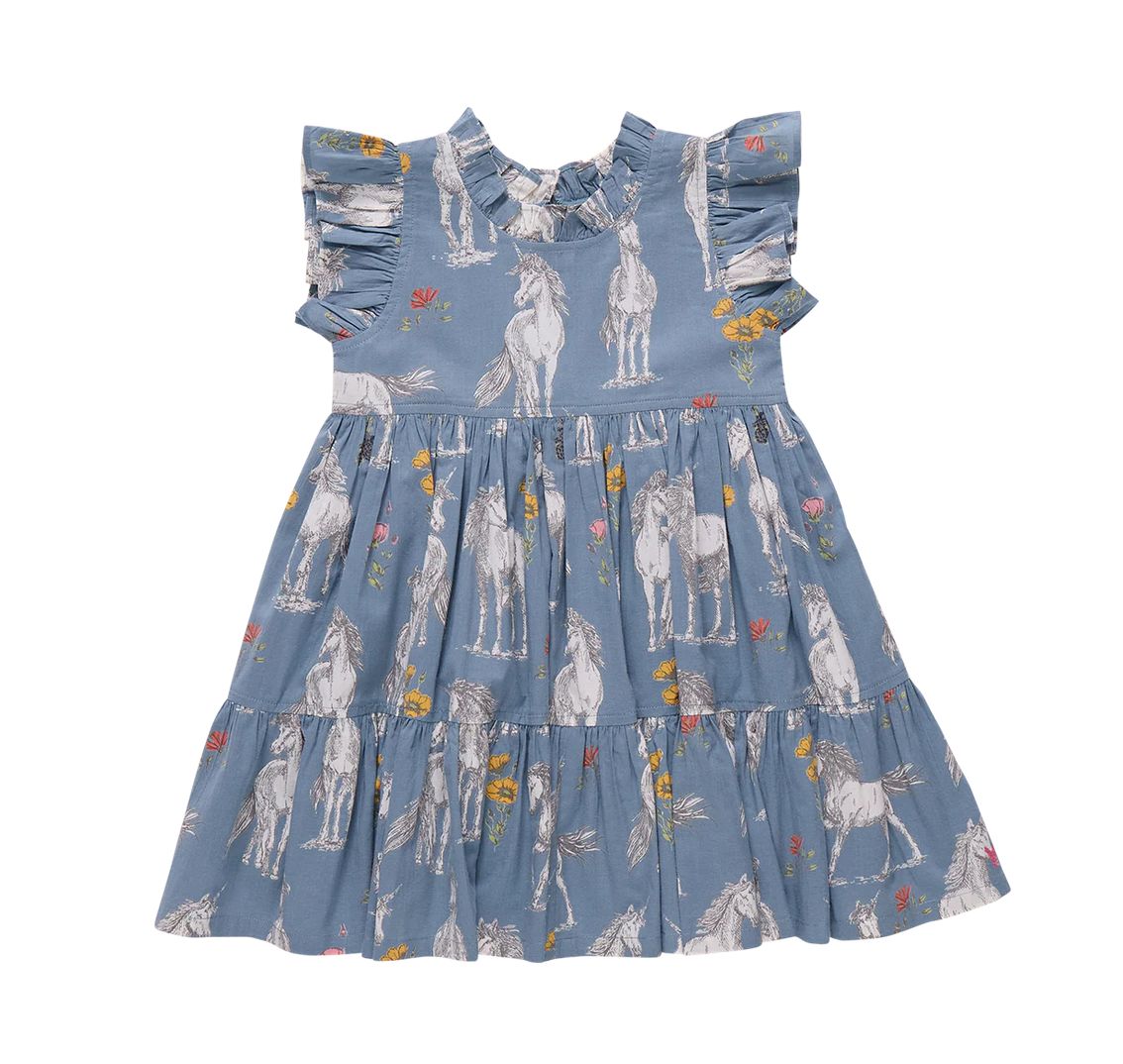 girls jennifer dress - unicorn field