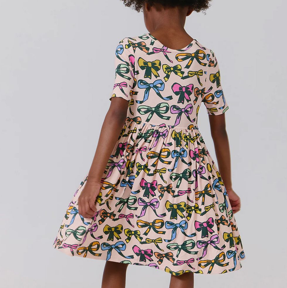 girls bamboo steph dress - multi bows