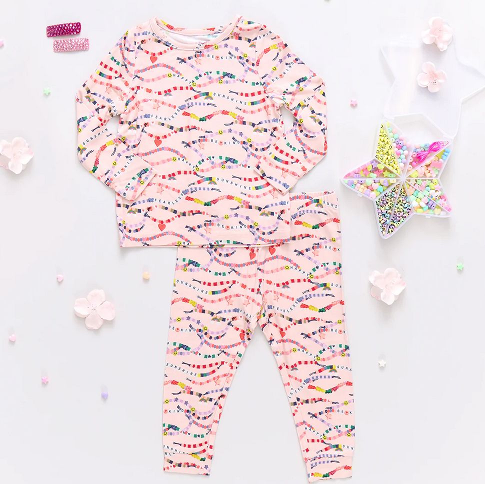 kids bamboo pj set - friendship bracelet era