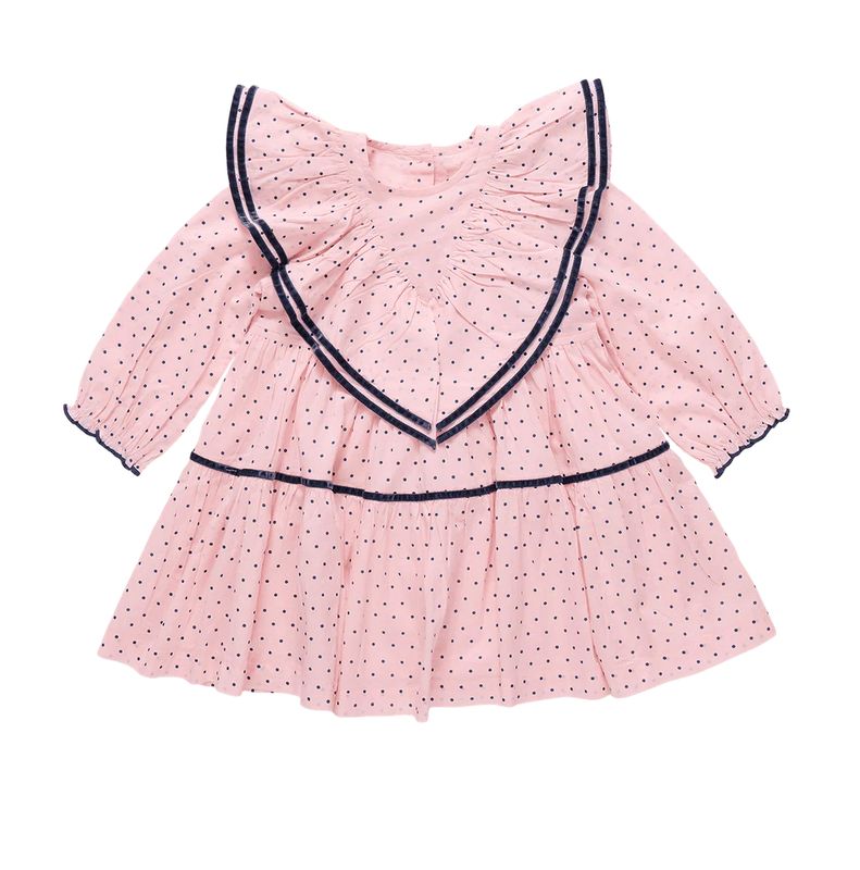girls raphaela dress - strawberry cream polka dot