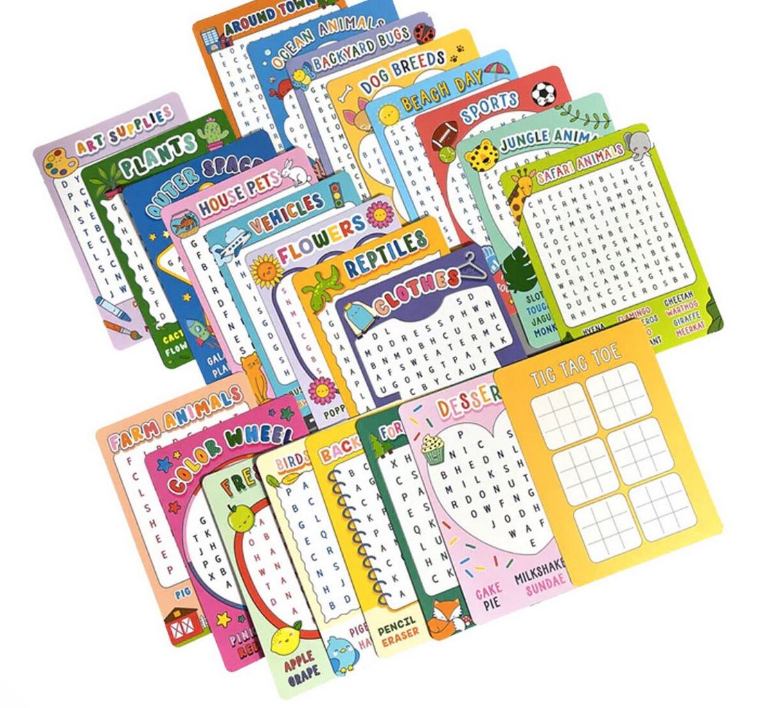 activity cards: word search
