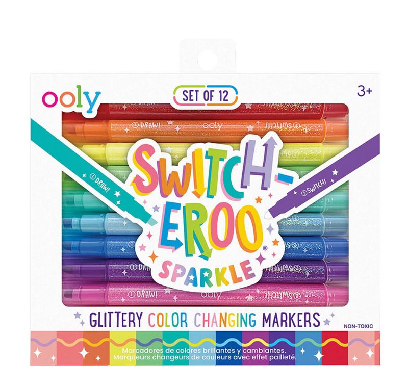 switch-eroo sparkle glittery color changing markers (set of 12)