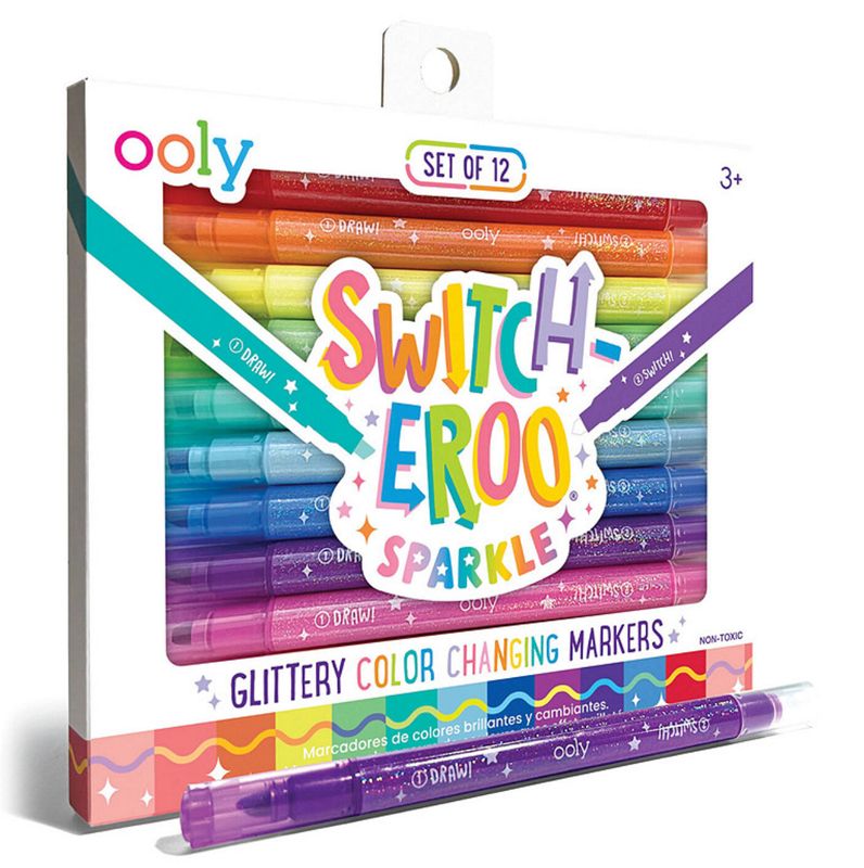 switch-eroo sparkle glittery color changing markers (set of 12)