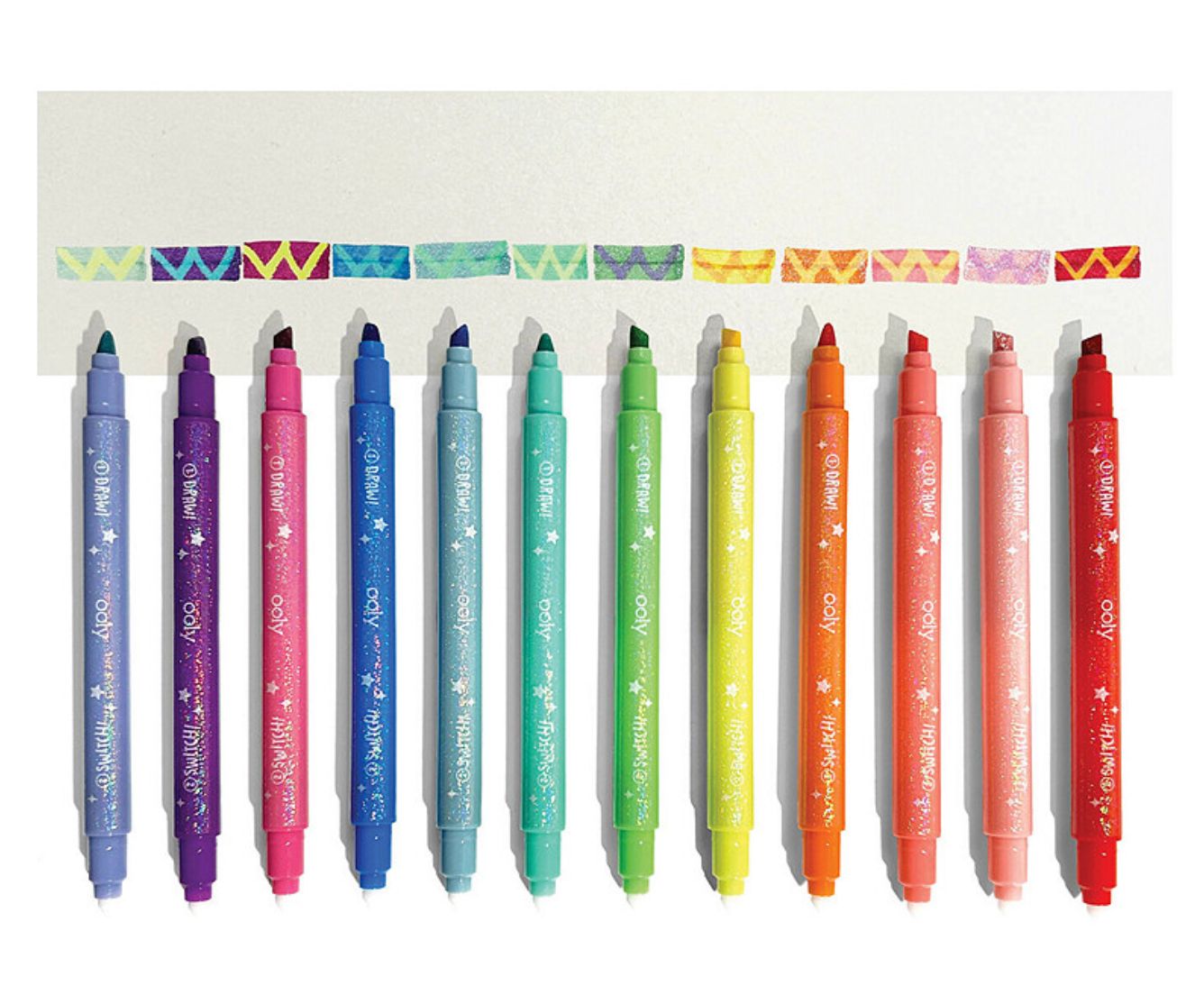 switch-eroo sparkle glittery color changing markers (set of 12)