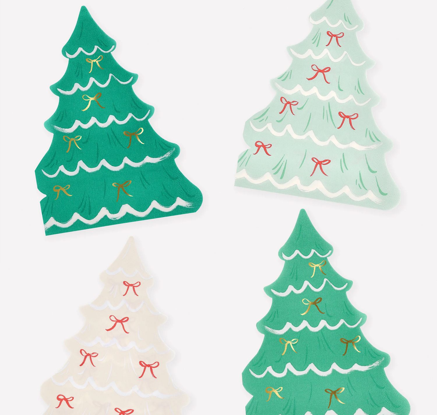 christmas tree w bows napkins