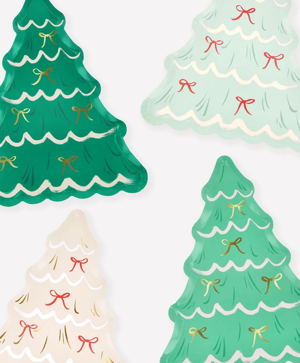 christmas tree w bows plates