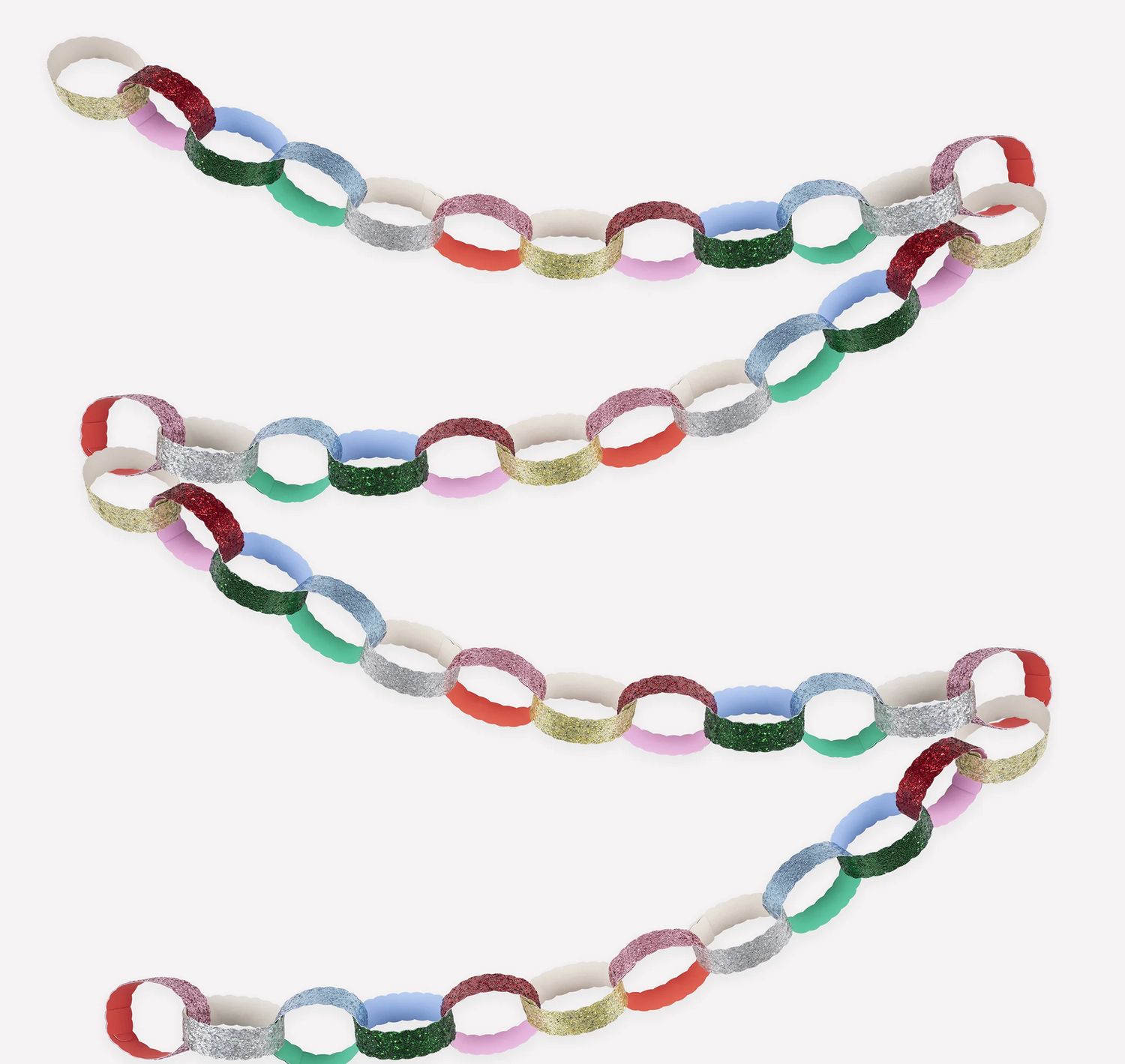 glitter paper chains set