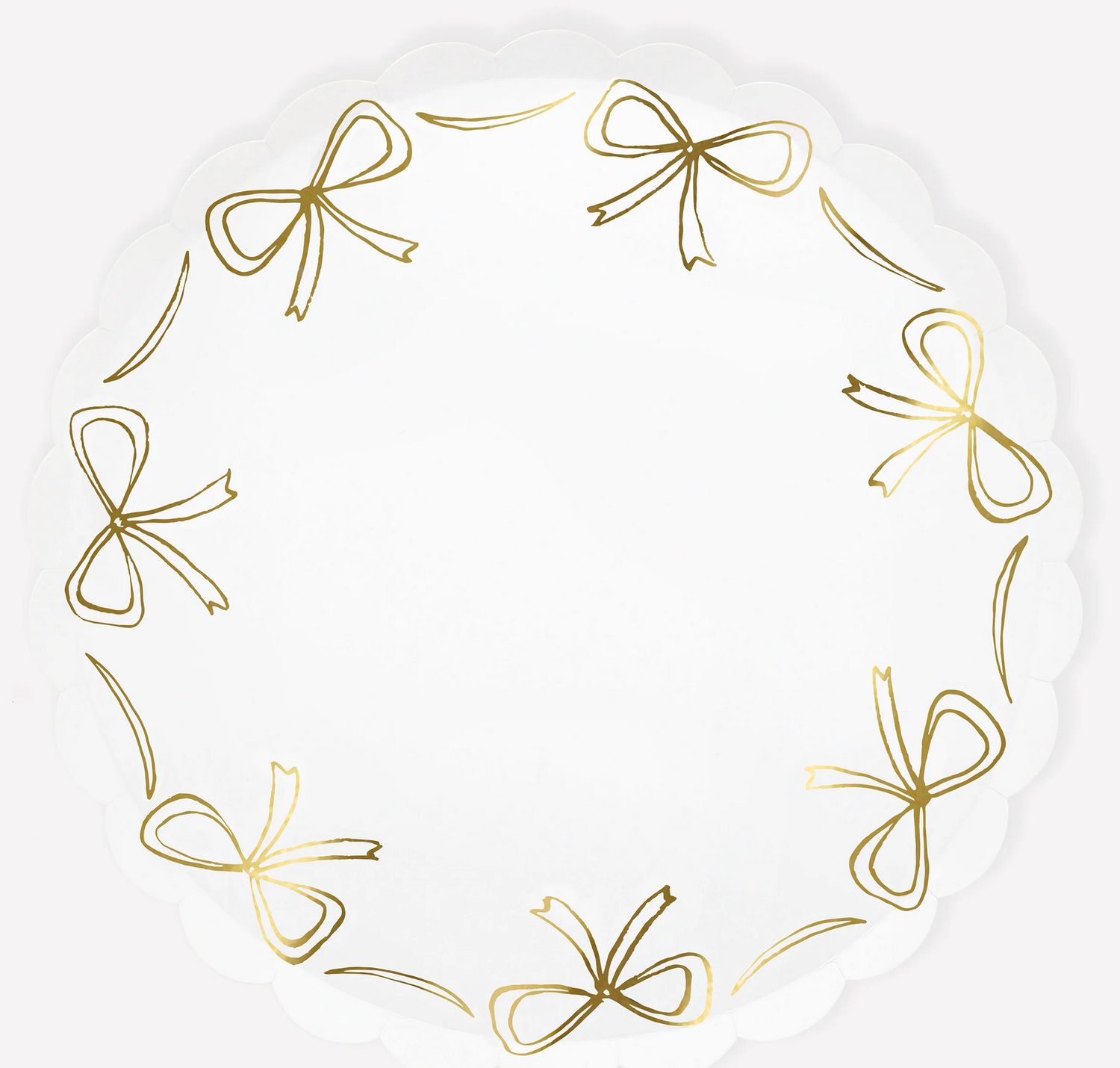gold bow dinner plates