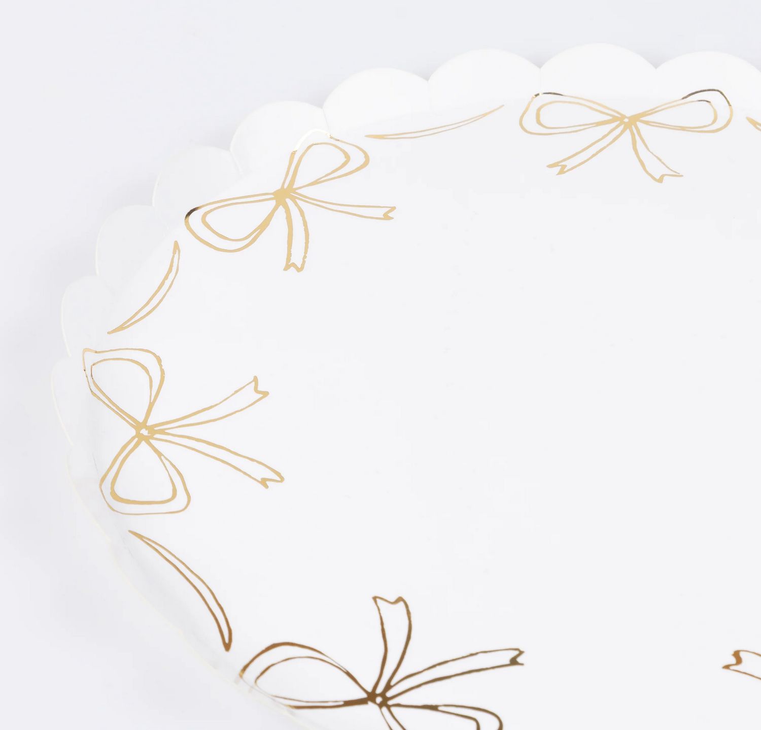 gold bow dinner plates