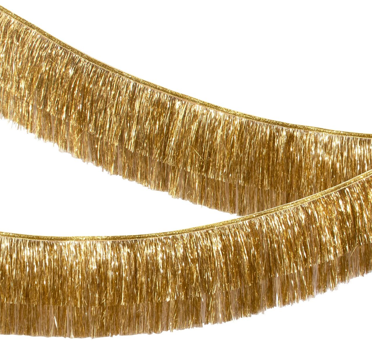 gold tinsel fringe garland