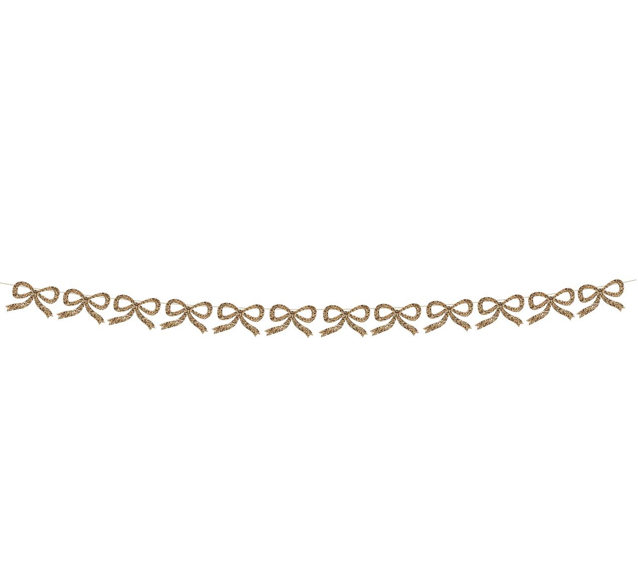 gold glitter bow garland
