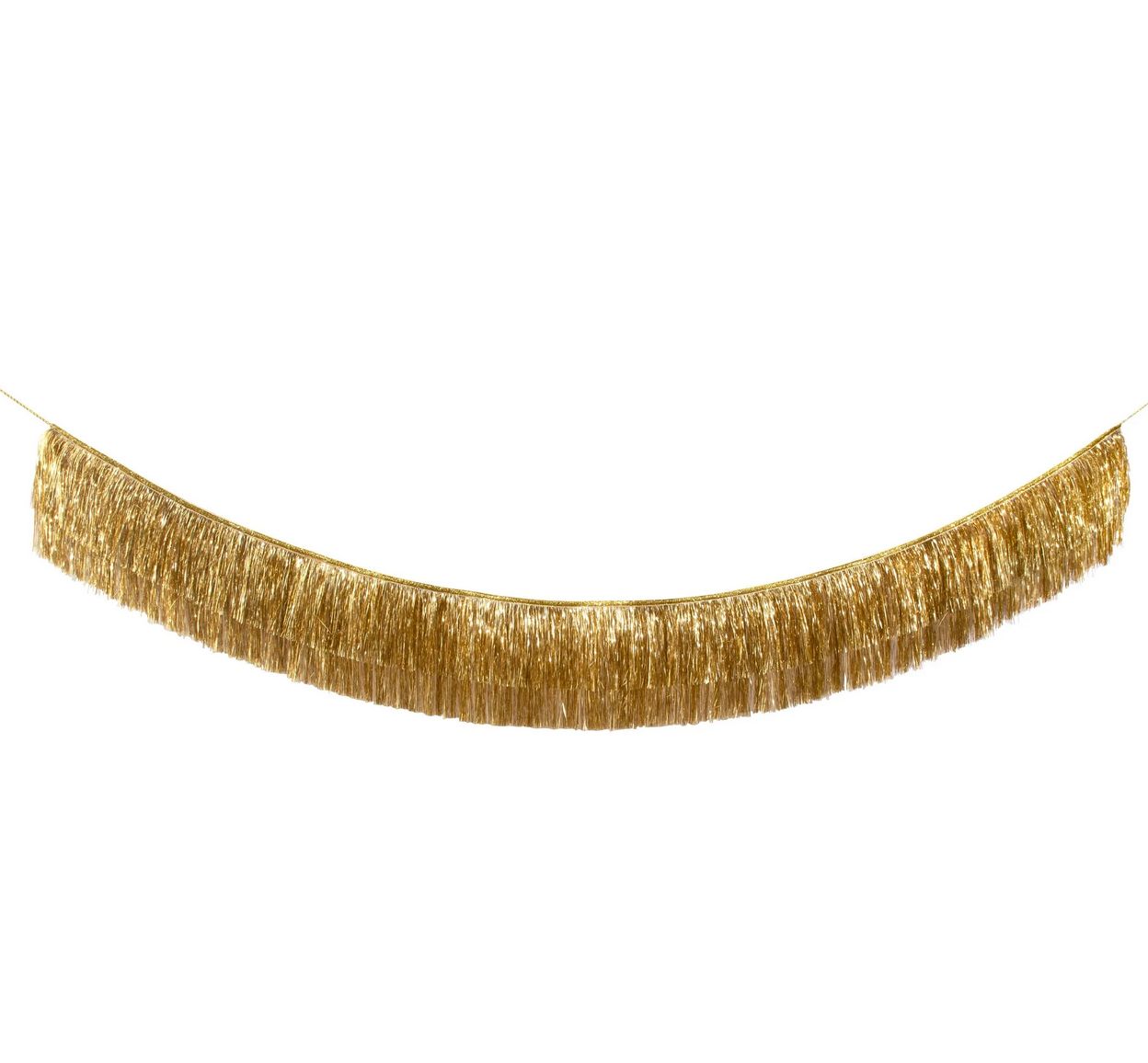 gold tinsel fringe garland