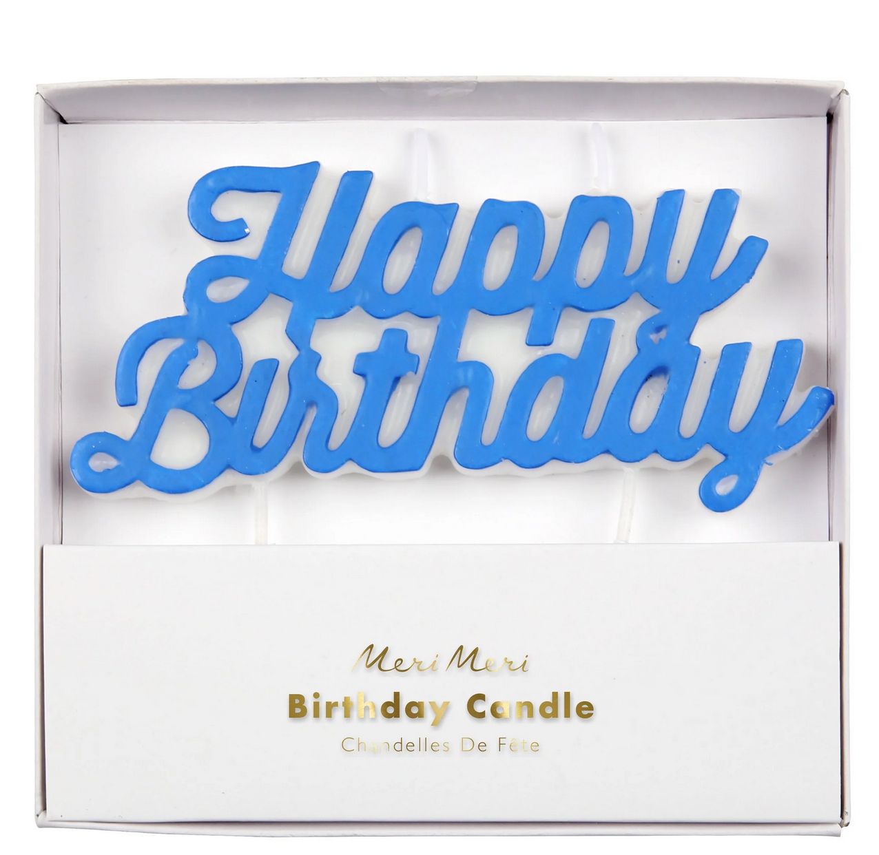happy birthday candle- blue