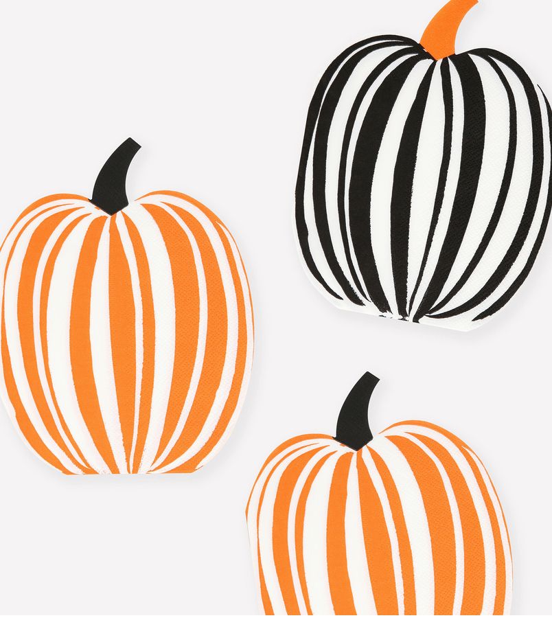 stripe pumpkin napkins
