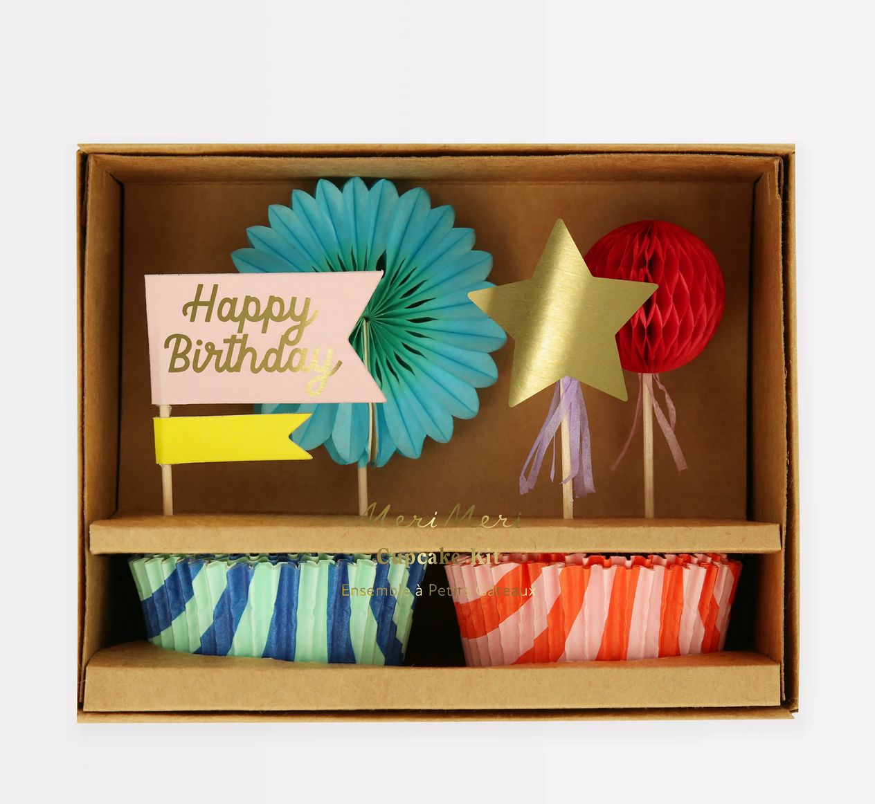 stripe party cupcake kit