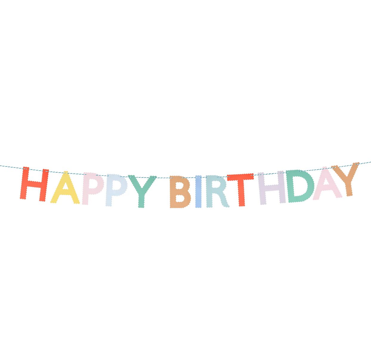 scallop bright happy birthday garland