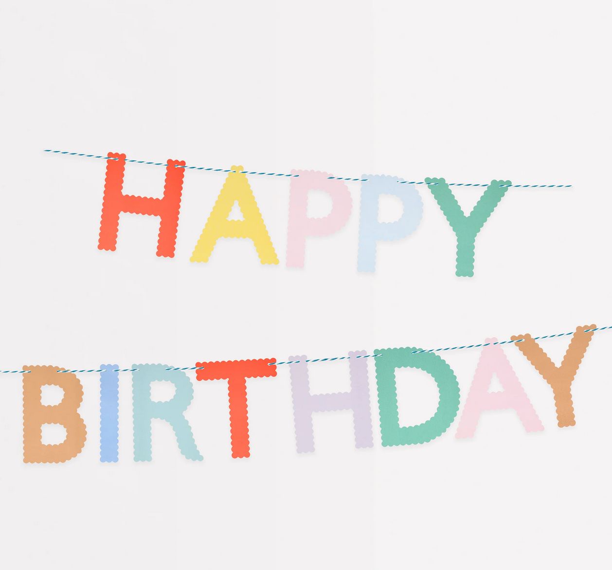scallop bright happy birthday garland
