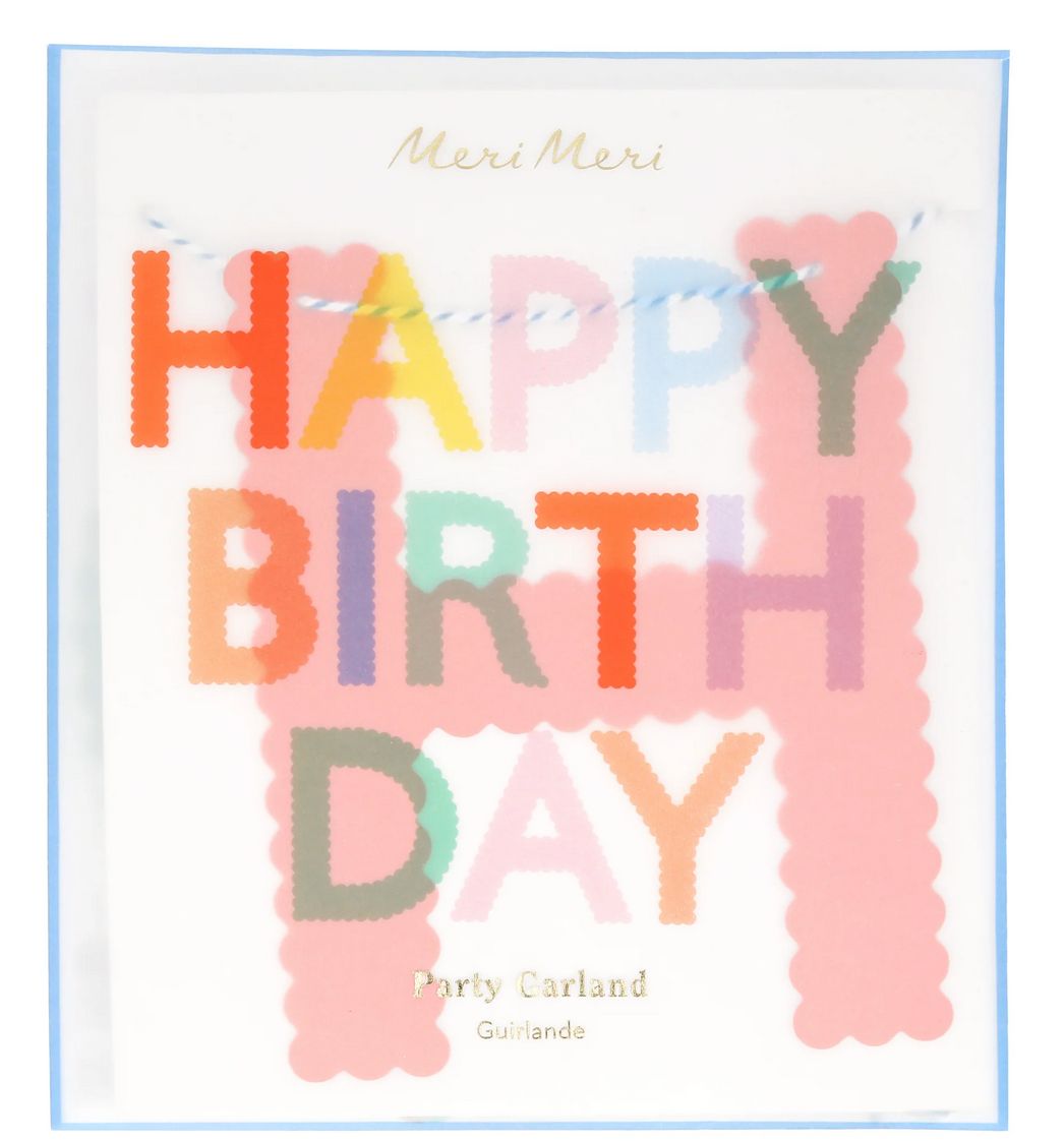scallop bright happy birthday garland