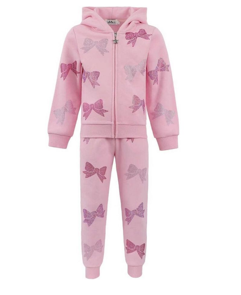 crystal bow set - pink