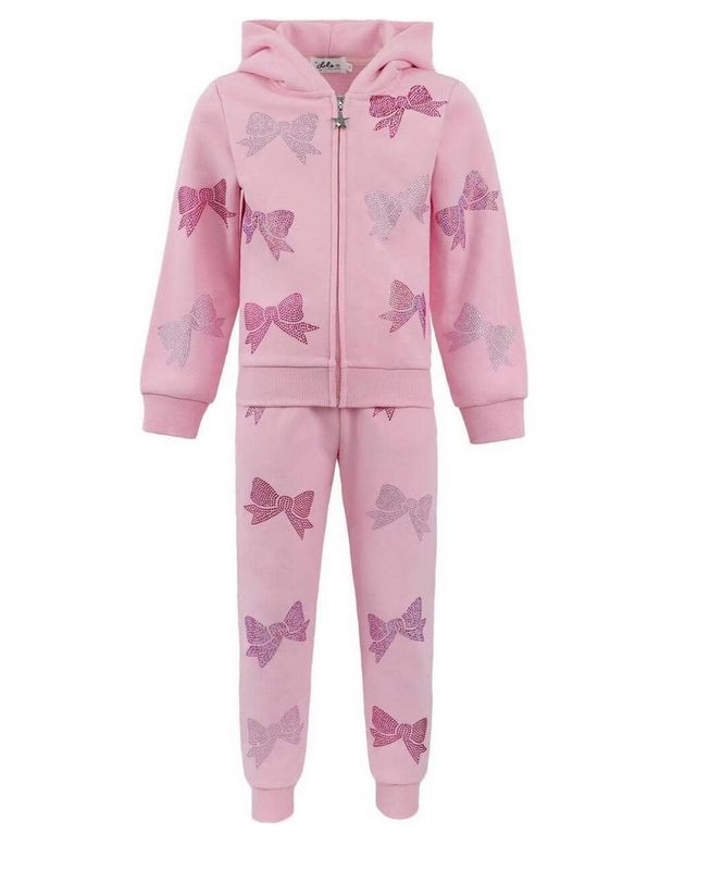 crystal bow set - pink