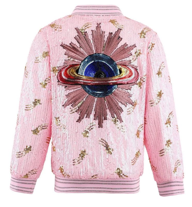 galaxy star sequin bomber