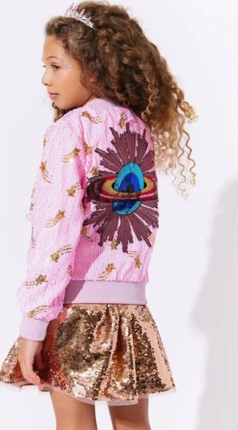 galaxy star sequin bomber